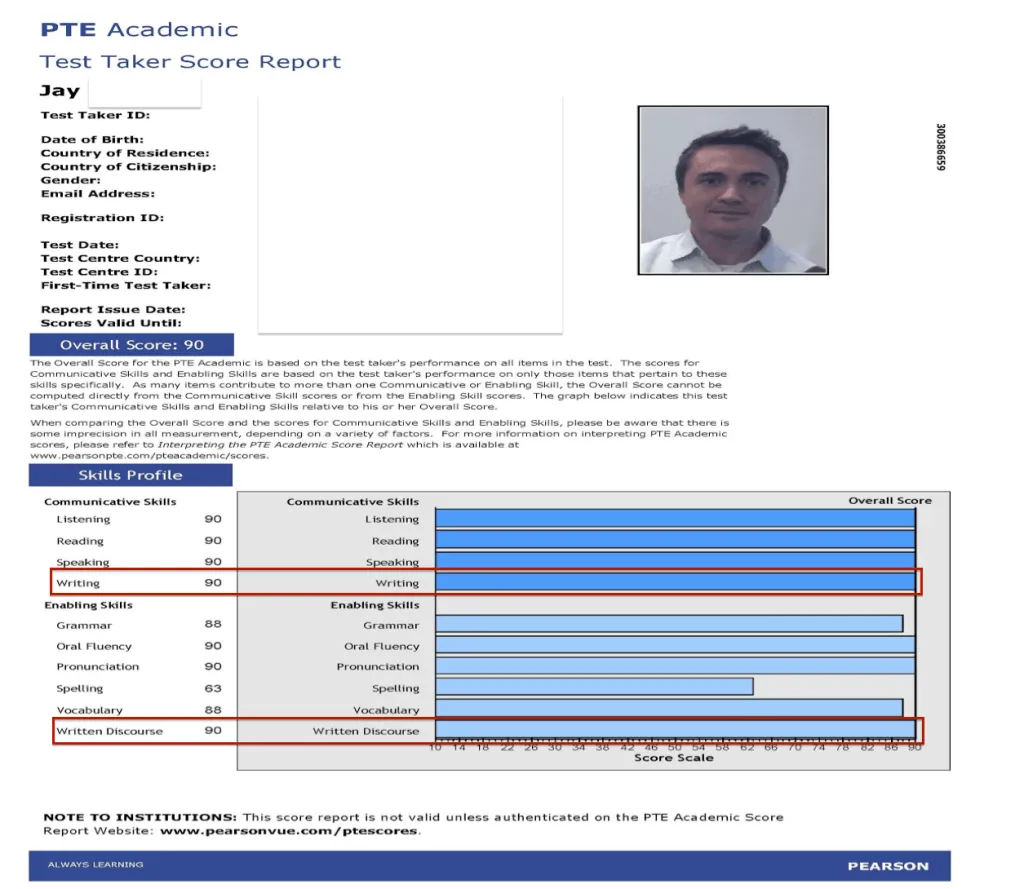 Report enable. Pte Academic Certificate.